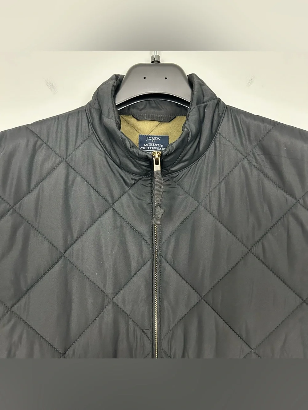 J. Crew Walker Quilted Vest Men’s Size XL Full Zip Front Mock Neck Hand Pockets